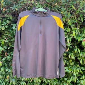Men’s Reebok Play Dry Dark Grey + Yellow 1/4 Zip